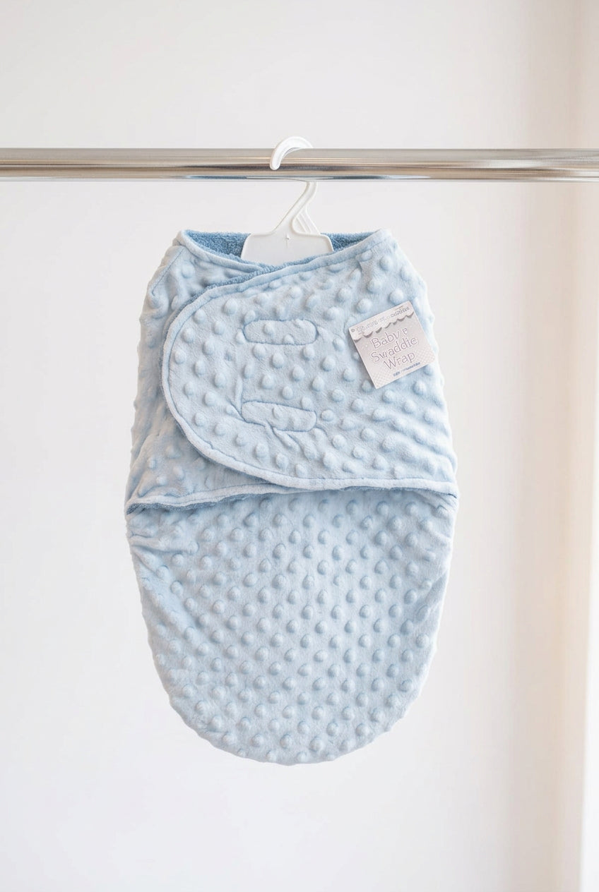 Blue bubble mink swaddle